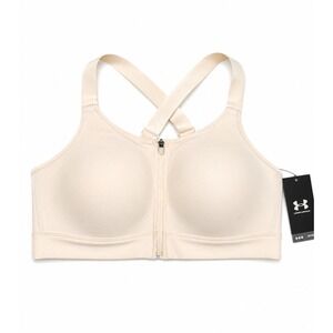 Under Armour UA Continuum High Zip Sports Bra Cream XL 1374122 High Support
